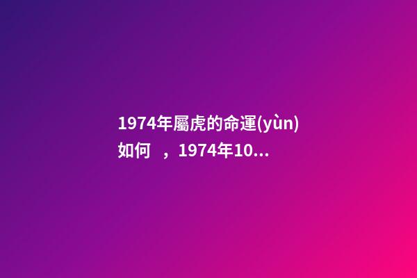 1974年屬虎的命運(yùn)如何，1974年10月的虎什么命 74年屬虎人的命運(yùn)，1974年屬虎的人是什么命-第1張-觀點(diǎn)-玄機(jī)派